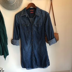 Denim Button- Down Shirt Dress